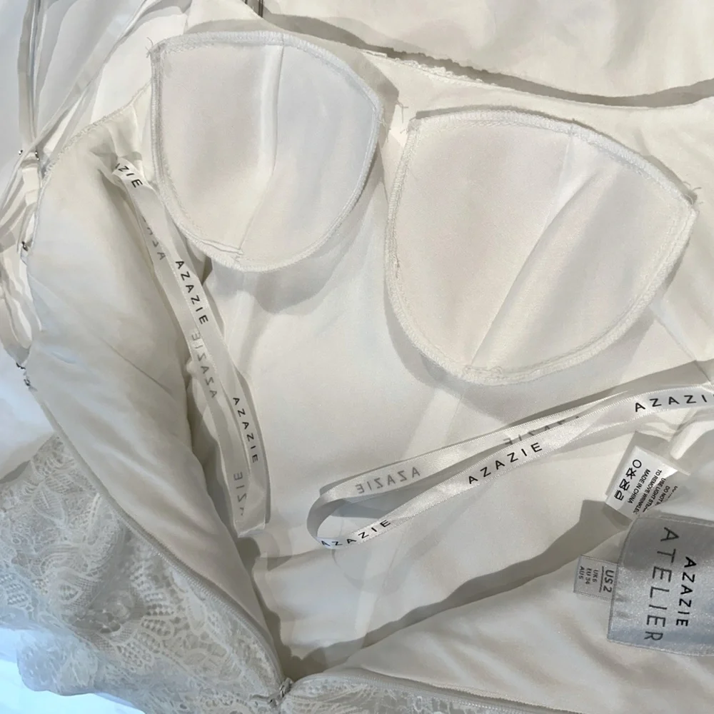 Azazie white Lace Dress - Picture 7 of 11